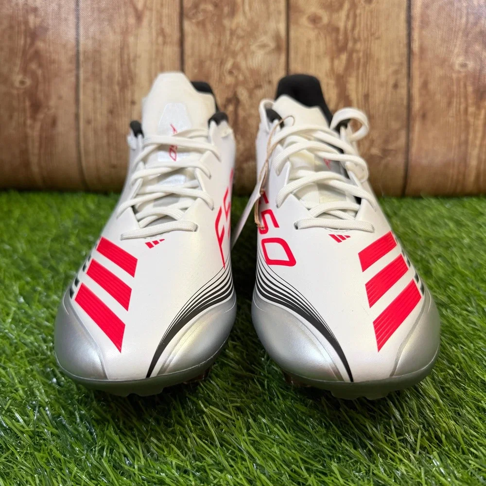 Adidas F50 Messi League Soccer Cleats Mens Size 9 White Lucid Red Silver